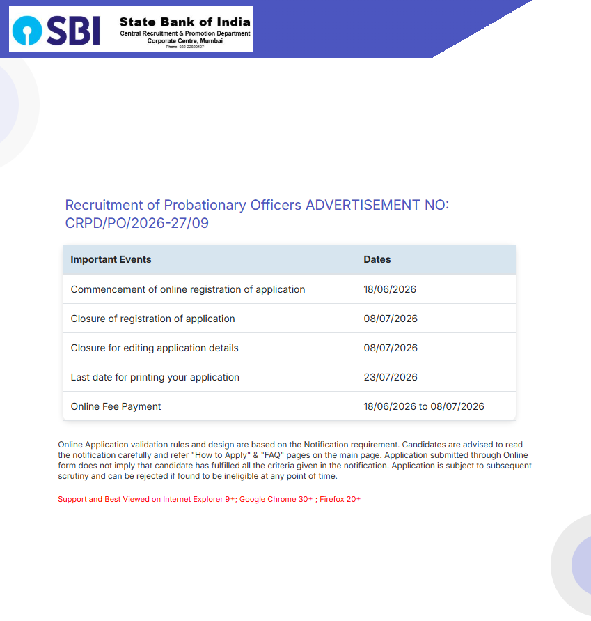 How to Apply for the SBI PO Recruitment 2026
