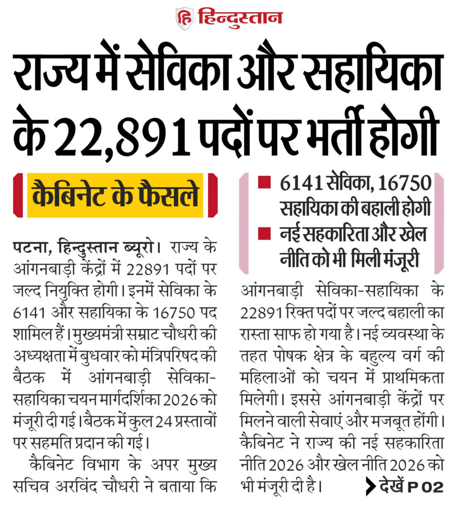 Bihar Anganwadi Vacancy 2026