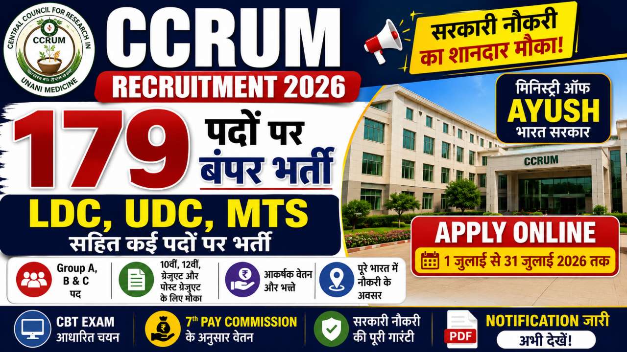 CCRUM Recruitment 2026
