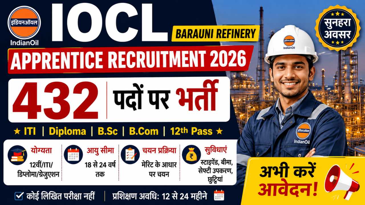 IOCL Barauni Refinery Apprentice Recruitment