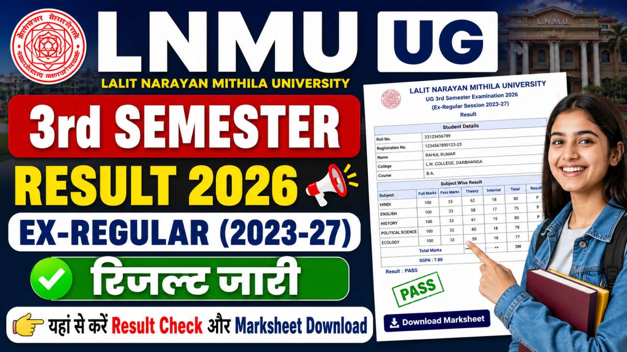 LNMU UG 3rd Semester Result 2023-27