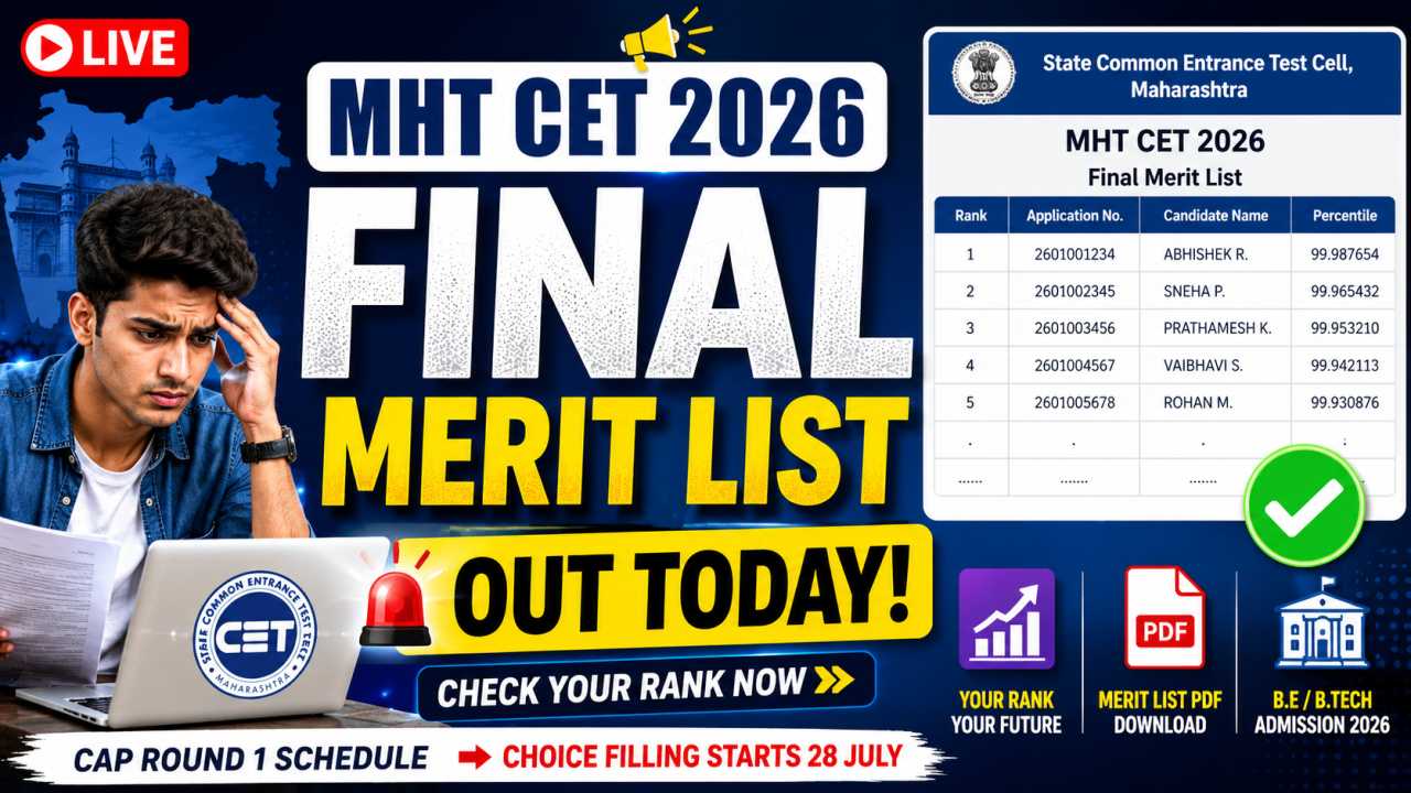 MHT CET 2026 Final Merit List