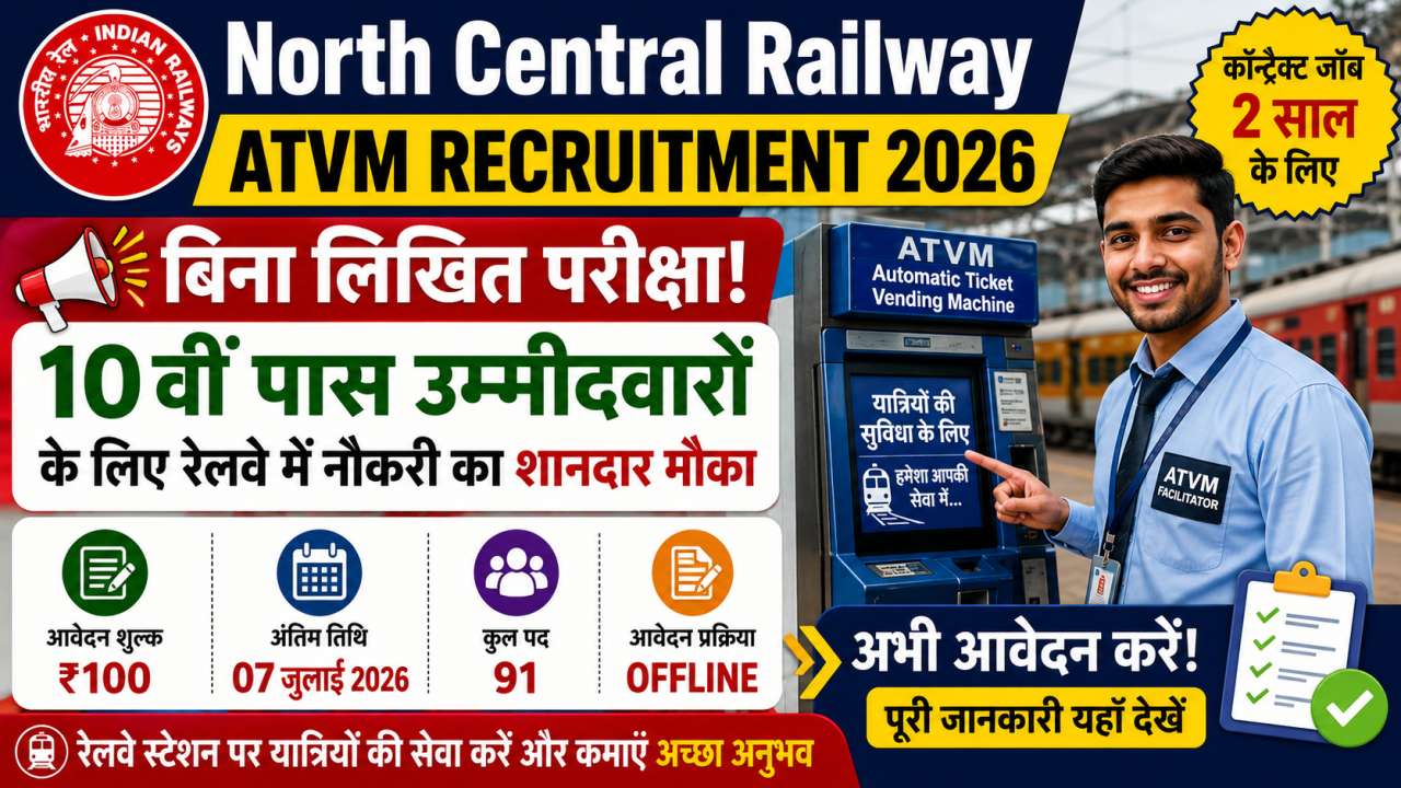 North Central Railway ATVM Recruitment 2026