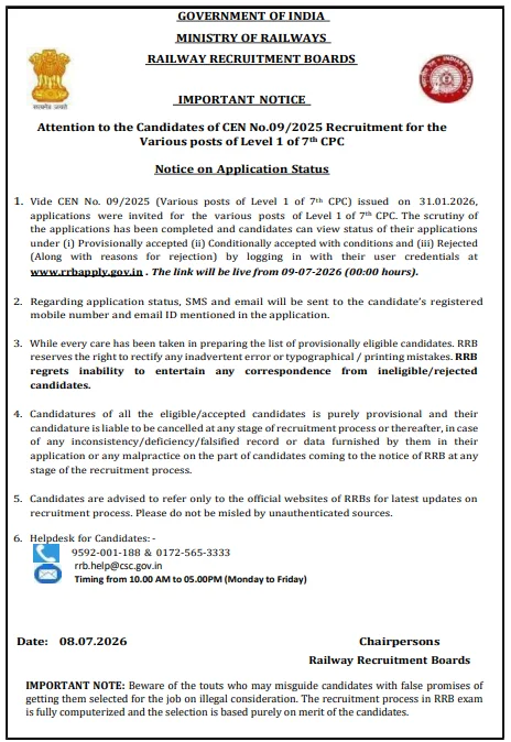 RRB Group D Admit Card 2026